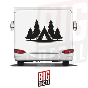 Camping Decal Tree Decal Caravan Vinyl Decals 47x30 in