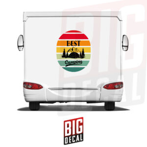 Camping Decal Mountain and Tree Decal Caravan Wrap Decals 39x47 in