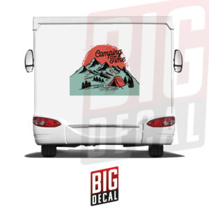 Camping Decal Mountain and Sun Decal Caravan Wrap Decals 47x35