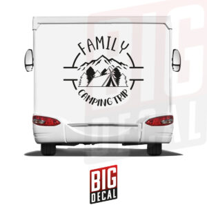 Family Camping Decal Trip Decal Tree Decal Caravan Vinyl Decals 47x41 in