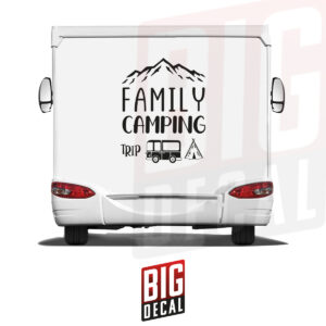 Family Camping Decal Trip Decal Mountain Decal Caravan Vinyl Decals 38x47 in