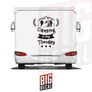 Camping Decal Mountain and Tree Decal Caravan Vinyl Decals 39x47 in