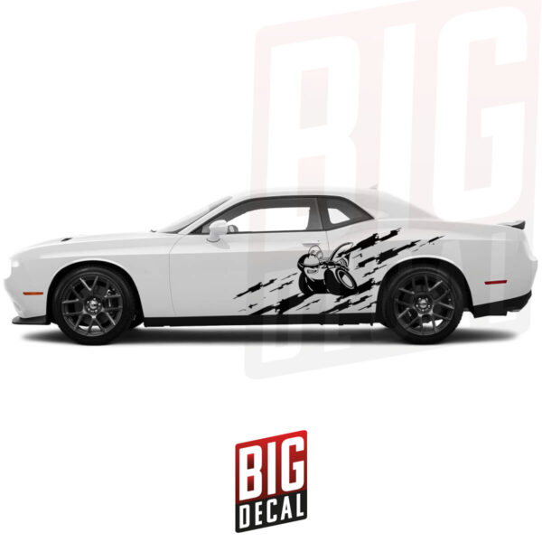Hemi T/A Outline Spoiler Decal For Dodge Challenger 2008-2019 - Mopar Hellcat Style Graphic (Unbranded)