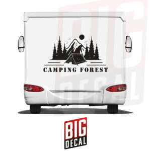 Camping Decal Mountain and Tree Decal Caravan Vinyl Decals 47x27 in