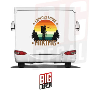 Hiking Decal - Explore More Decal - Caravan Wrap Decals 42x43 in